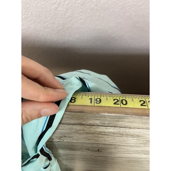 Worthington Womens Wrap Style Shirt Size Medium New Blouse Blue Striped TOp - Picture 12 of 14